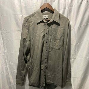 Alfani Mens Large Workwear Shirt Long Sleeve Button Up Top Large - 16.5 - Tan